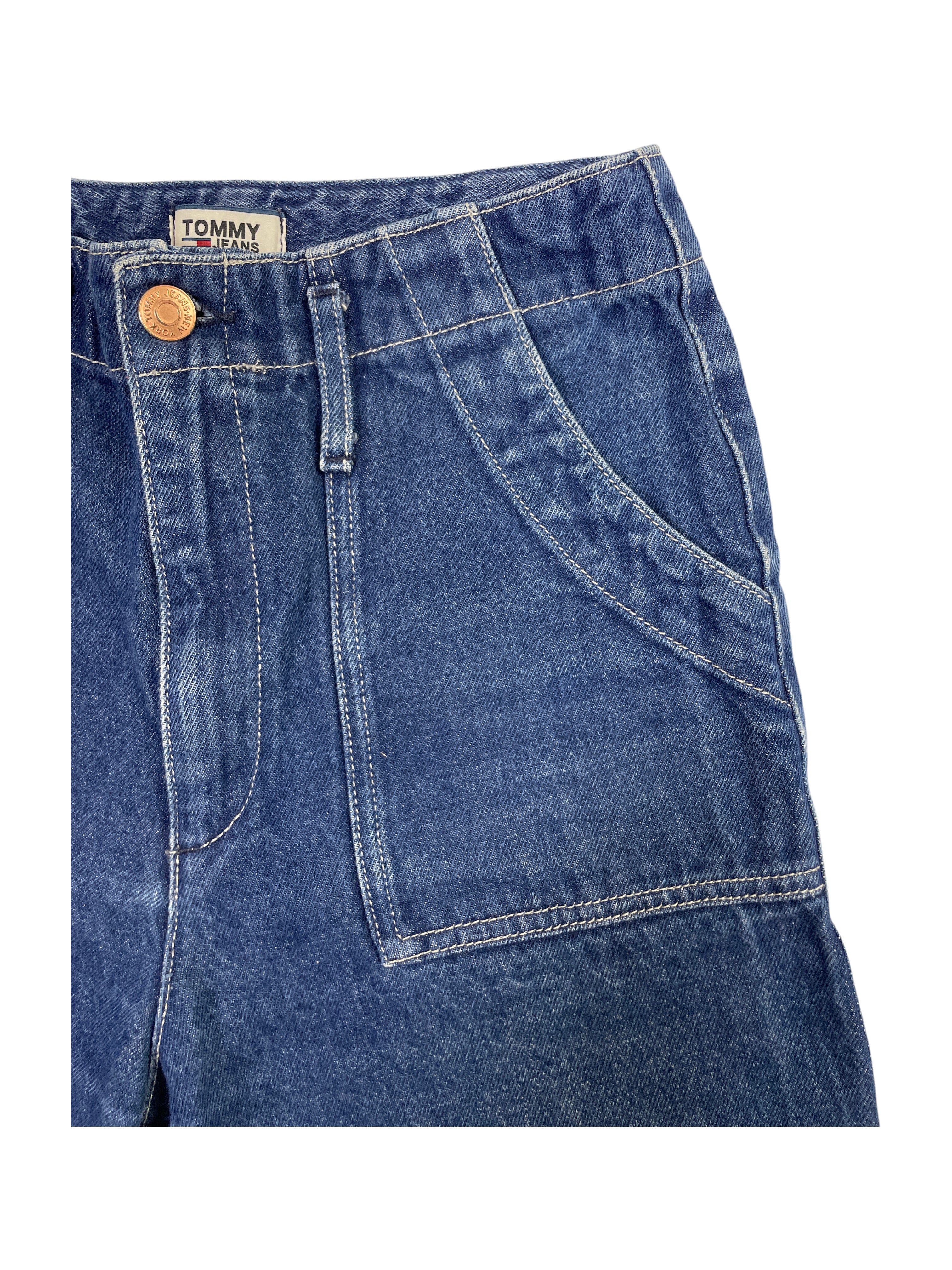 Tommy Jeans Cargo Pants Blue Denim Relaxed Fit
