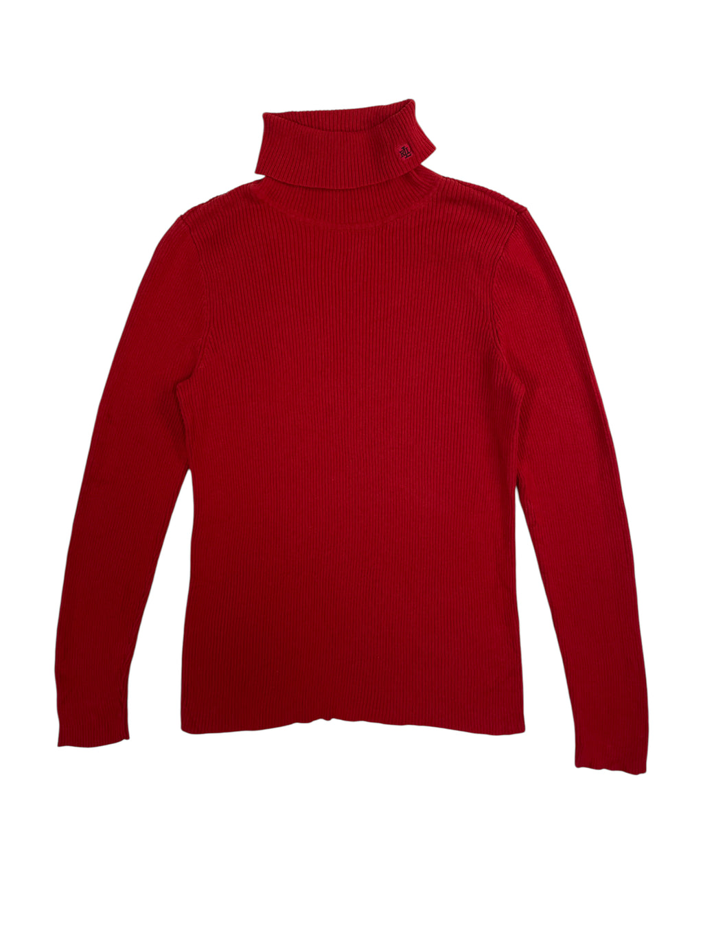 Lauren Ralph Lauren Ribbed Turtleneck Sweater Red Classic
