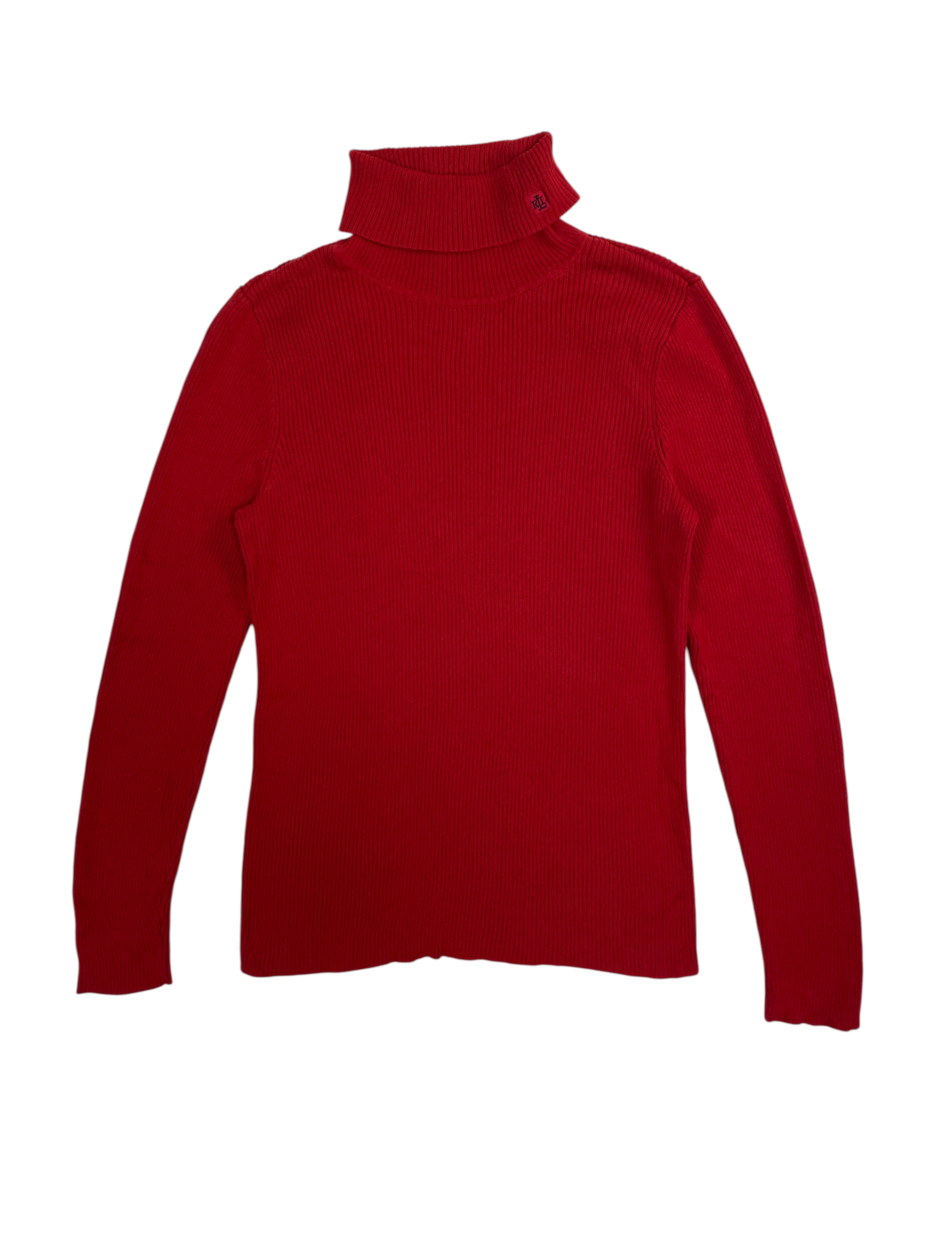 Lauren Ralph Lauren Ribbed Turtleneck Sweater Red Classic
