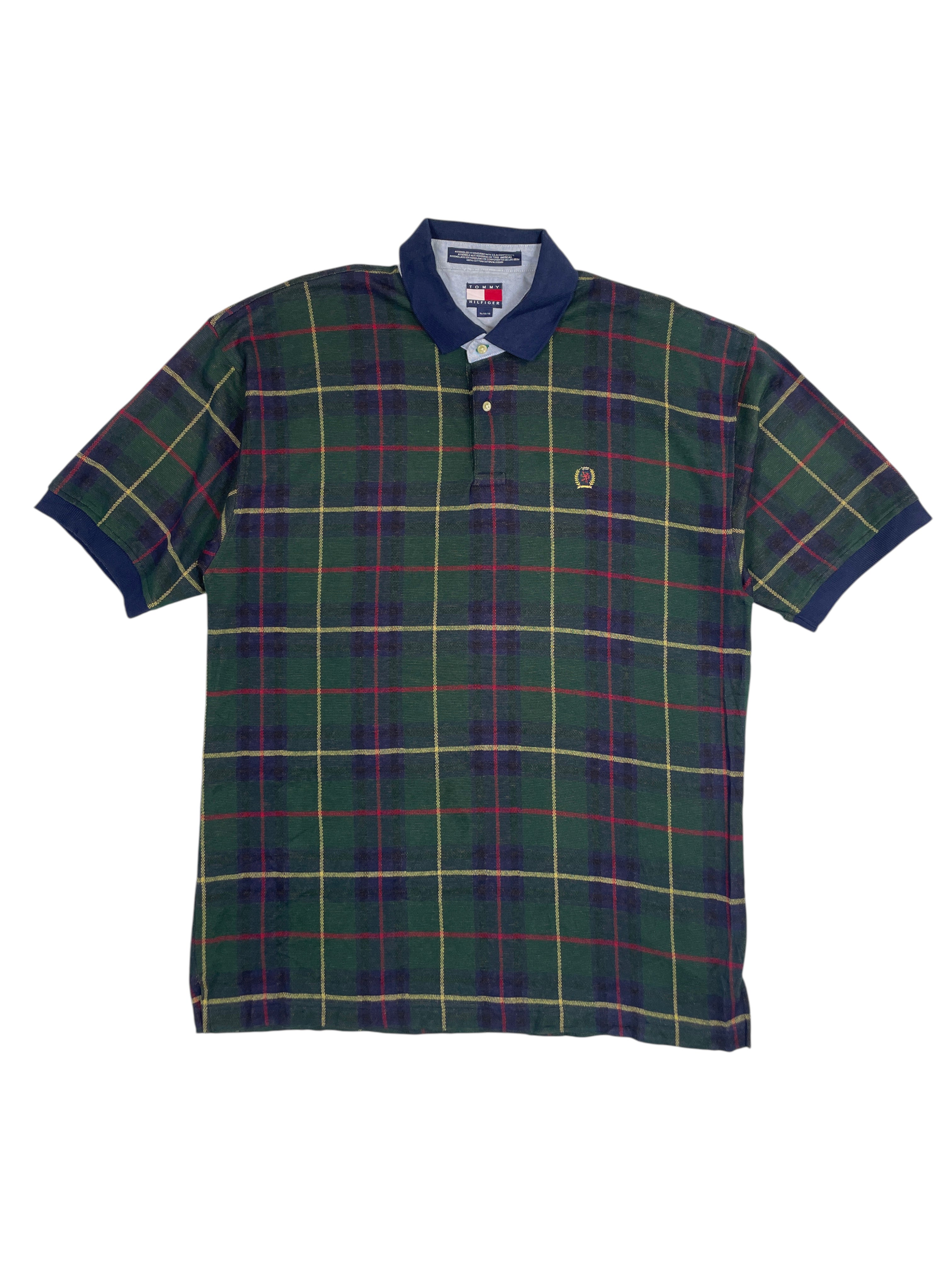 Tommy Hilfiger Plaid Polo Shirt Green