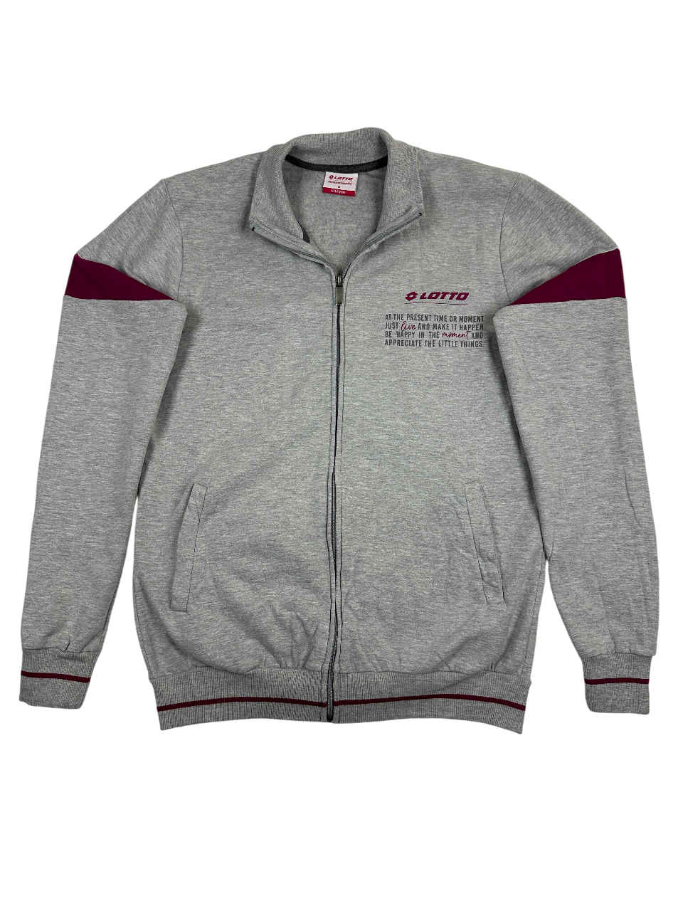 Lotto Full Zip Hoodie Grey Vintage