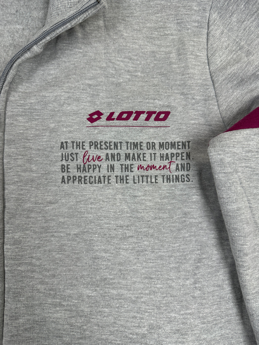 Lotto Full Zip Hoodie Grey Vintage