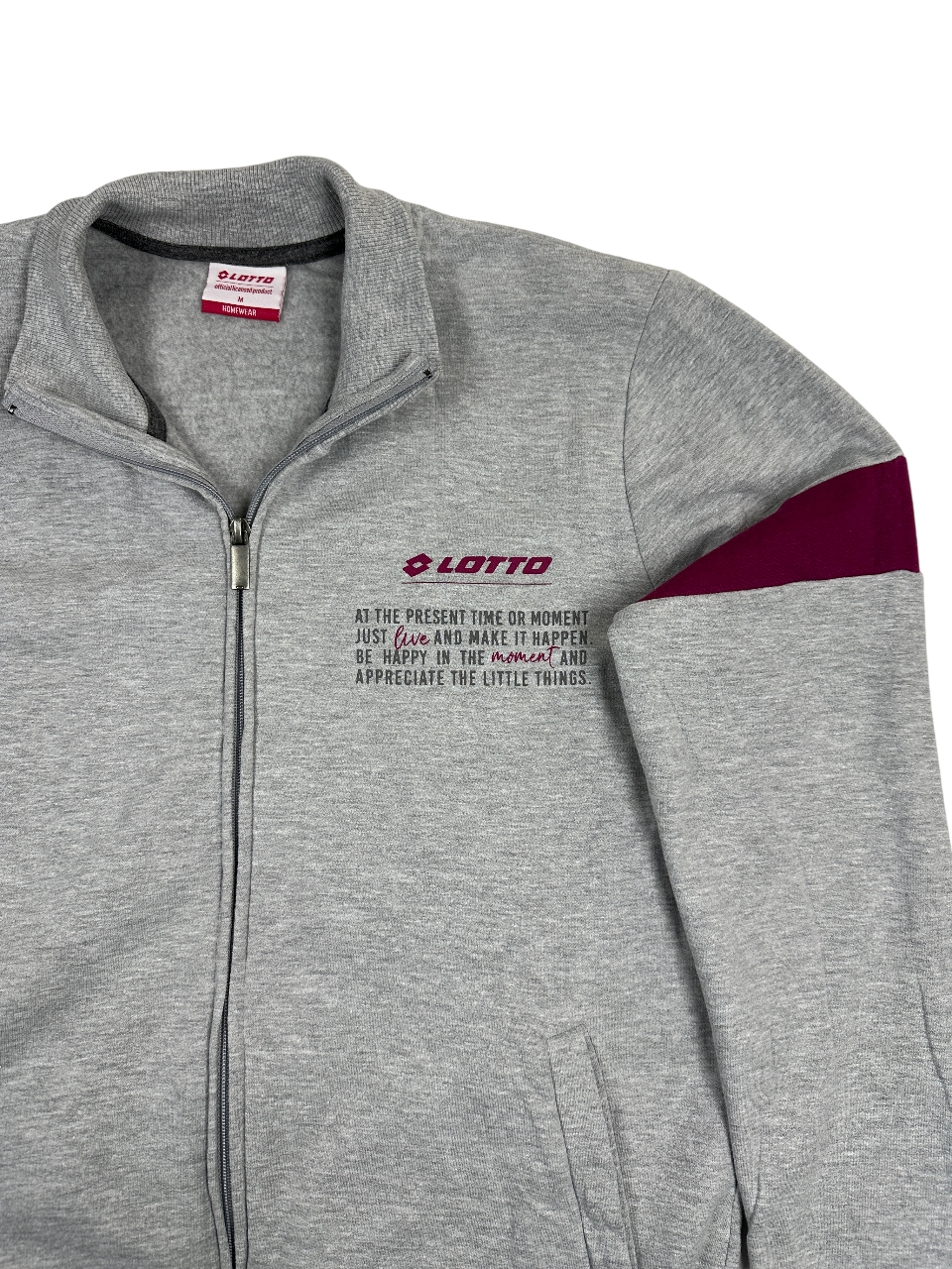 Lotto Full Zip Hoodie Grey Vintage