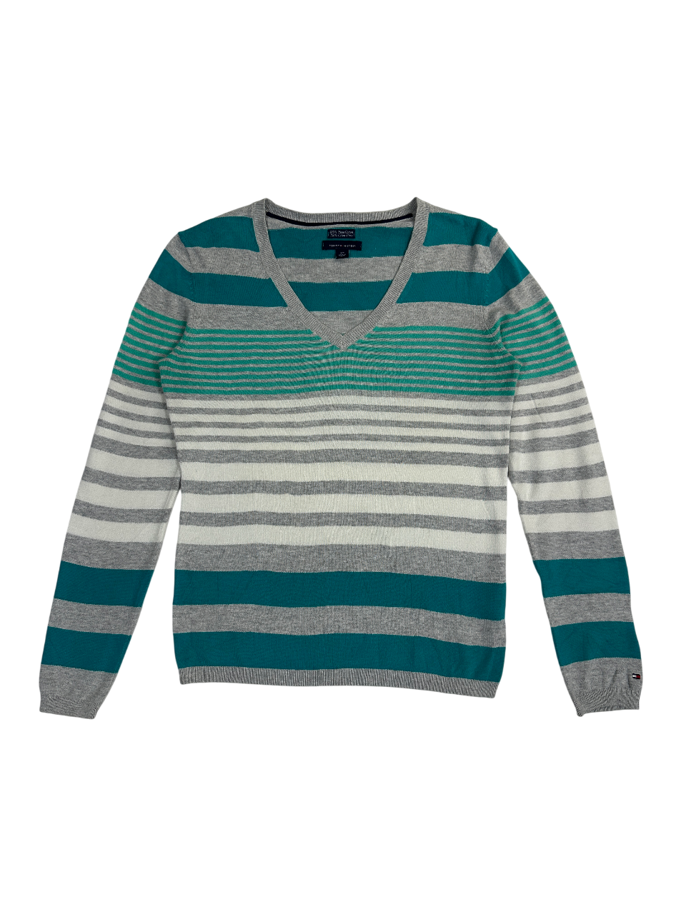 Tommy Hilfiger Striped V-Neck Sweater