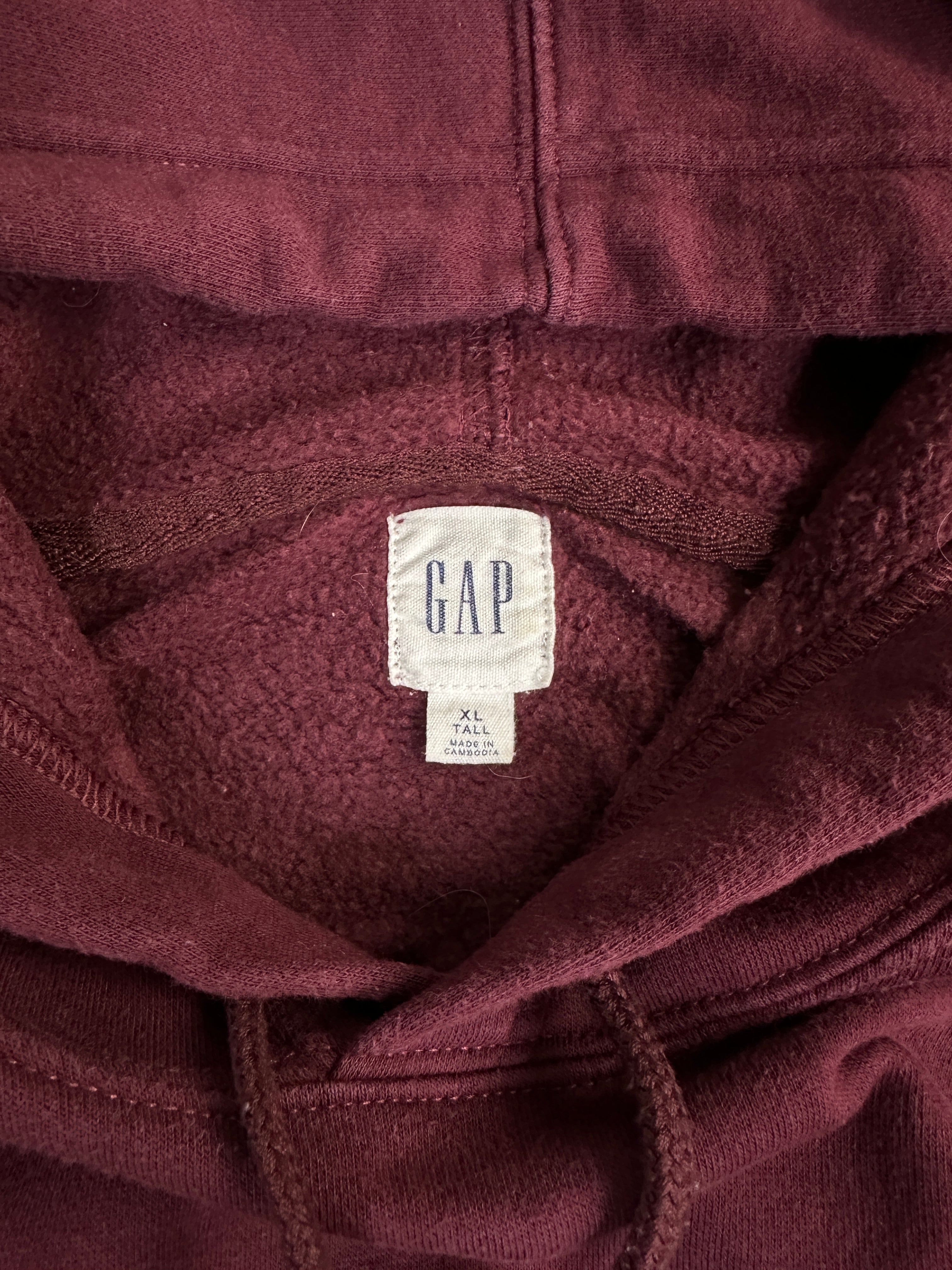 GAP Arch Logo Hoodie Burgundy Oversized