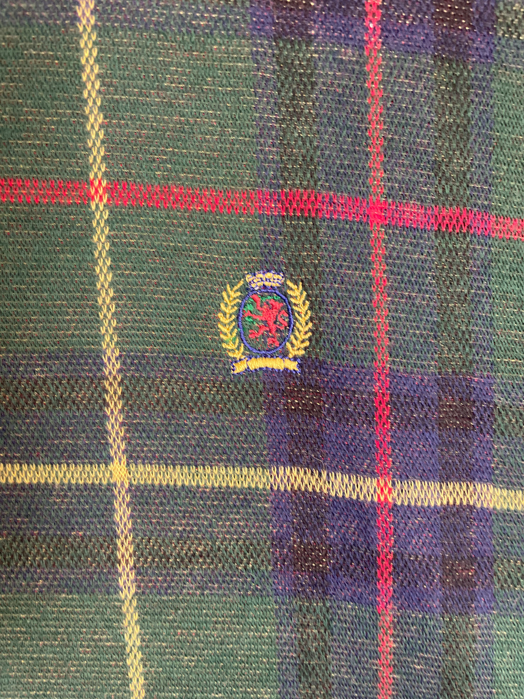 Tommy Hilfiger Plaid Polo Shirt Green