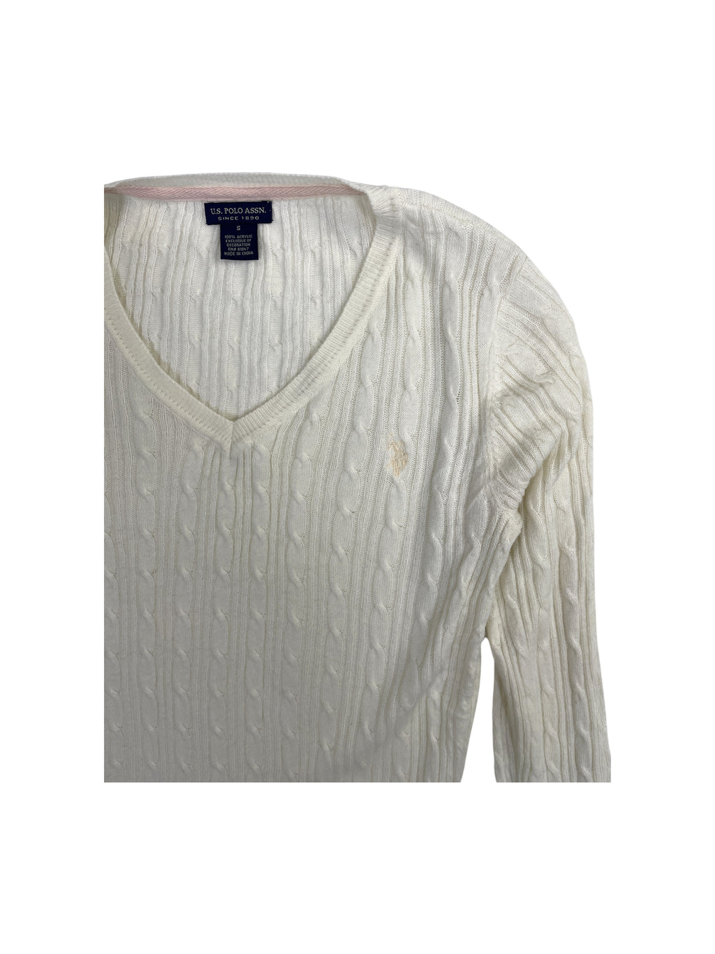 U.S. Polo Assn. Cable Knit V-Neck Sweater