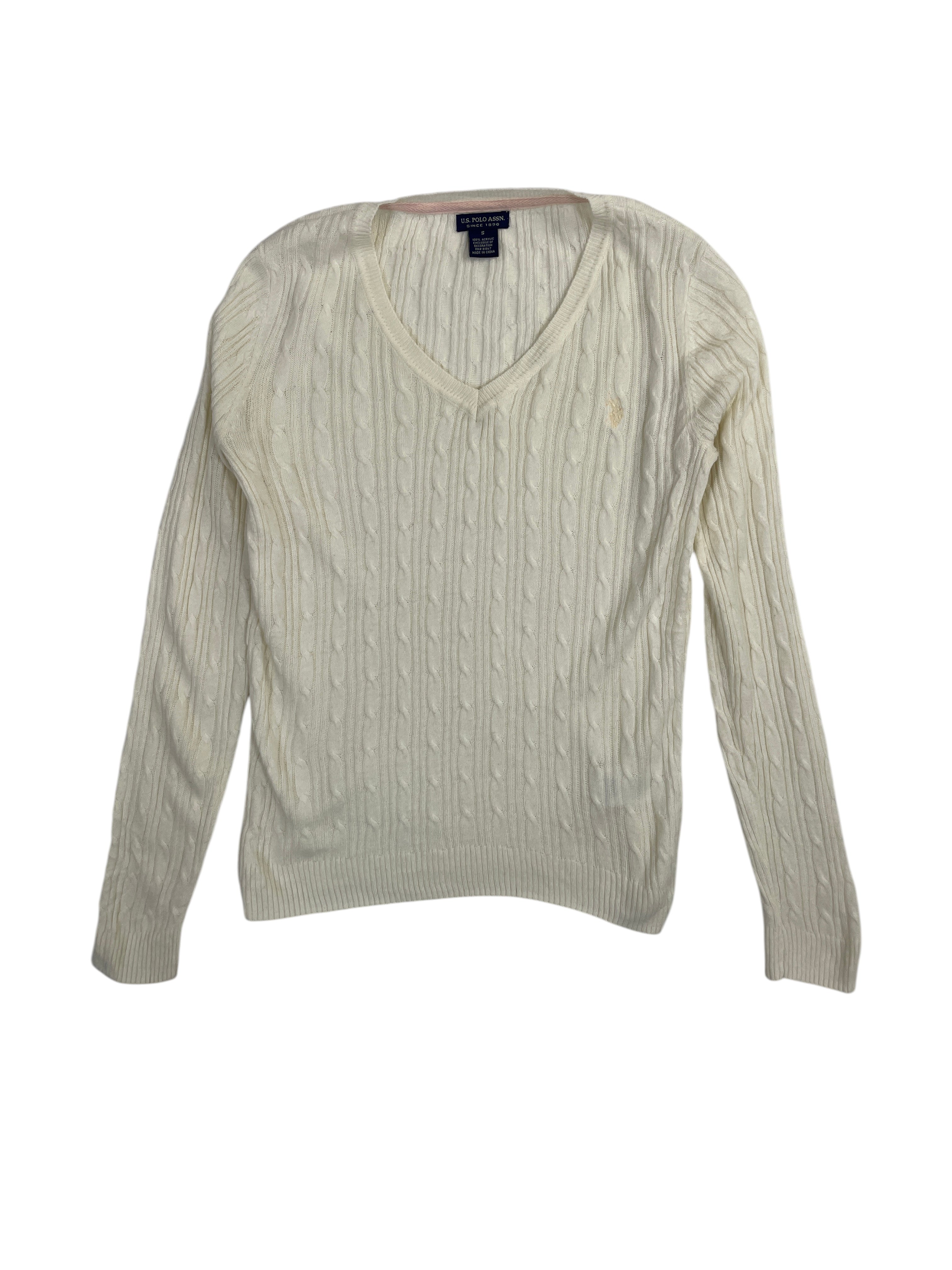 U.S. Polo Assn. Cable Knit V-Neck Sweater