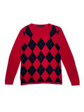 Tommy Hilfiger Argyle Sweater Red Navy Diamond