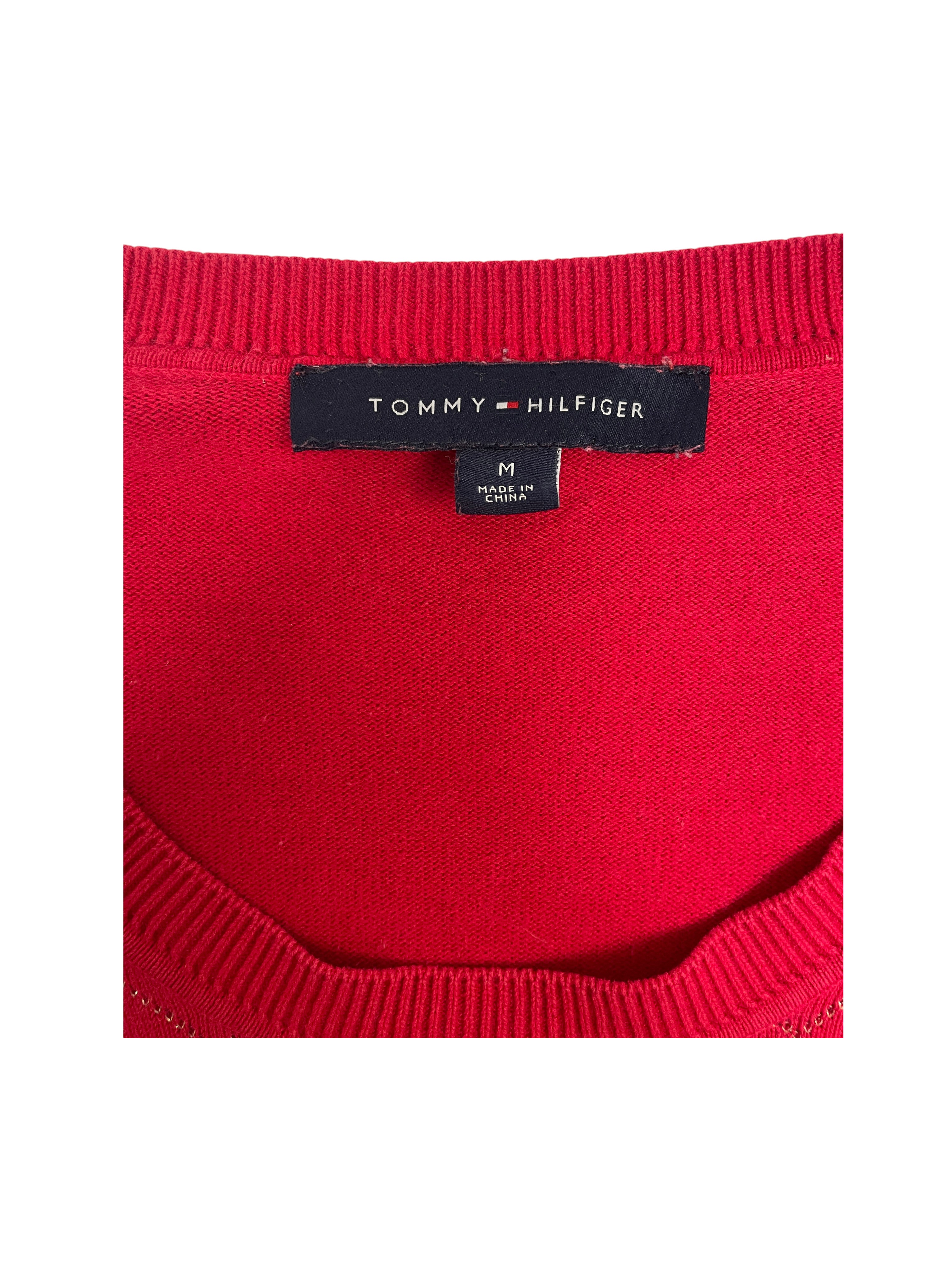 Tommy Hilfiger Argyle Sweater Red Navy Diamond