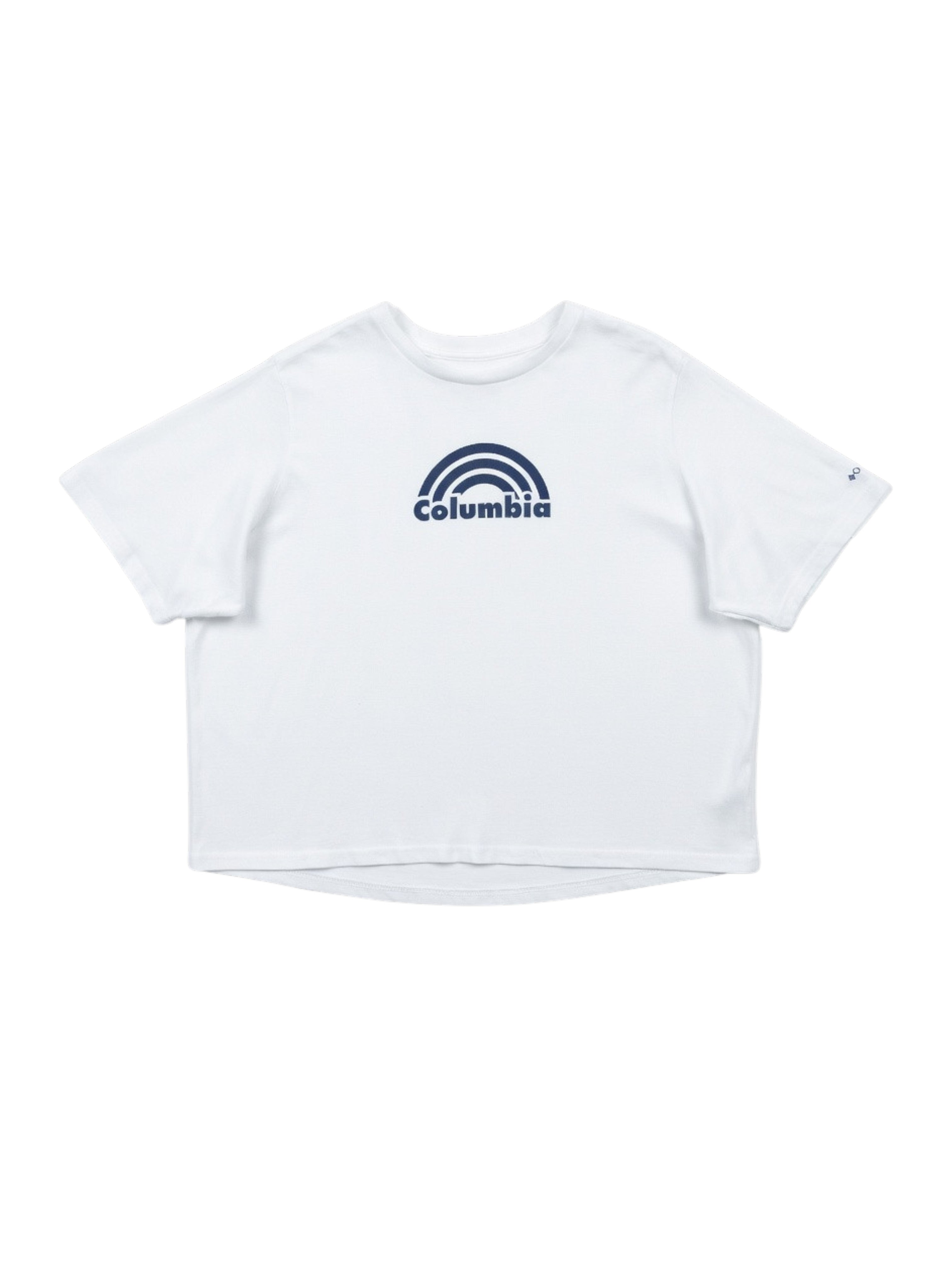 Columbia Rainbow Logo T-Shirt White Oversized